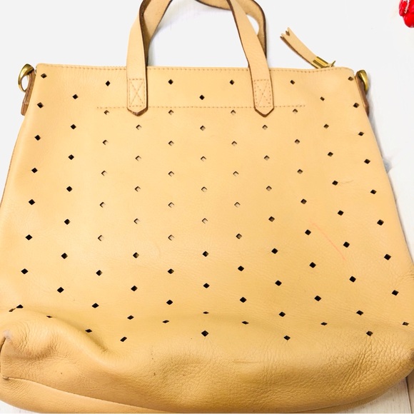Madewell Mini Transport Preforated Tote Bag Purse Handbag Leather - Picture 2 of 16